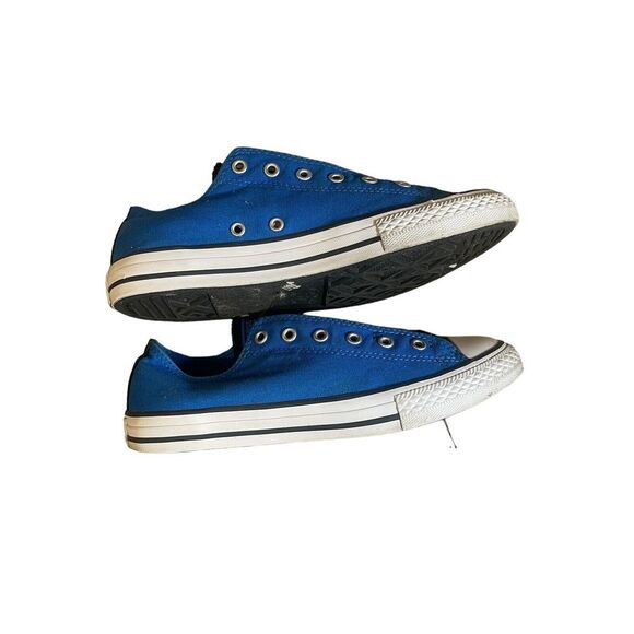 Converse All Star Low Top - Blue And Black Size 5.5 Child's Slip On Shoe No Lace - Picture 6 of 7